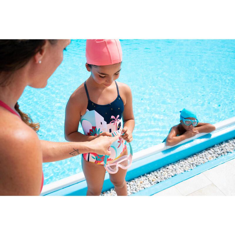 Gafas natación niños máscara Swimdow Rosa Verde Cristales Claros