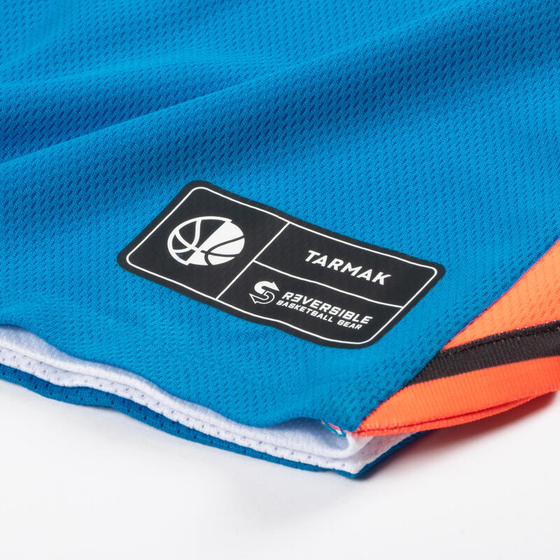 Basketbalový oboustranný dres T500R modro-bílo-oranžový 