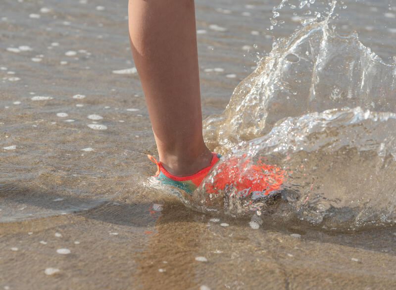 Chaussures aquatiques élastiques Enfant - Aquashoes 120 Corail