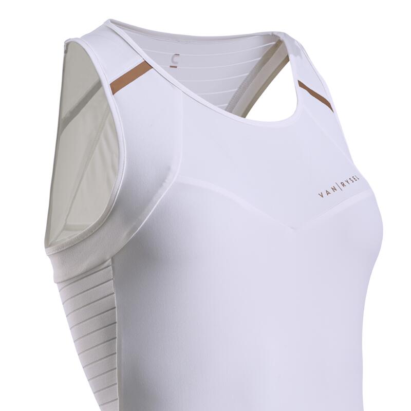 Maillot ciclismo sin mangas mujer Van Rysel RCR blanco roto