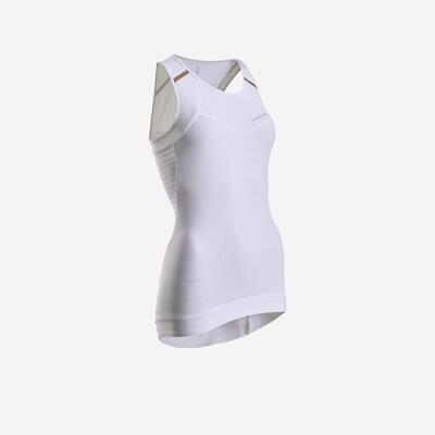 Maillot ciclismo sin mangas mujer Van Rysel RCR blanco roto