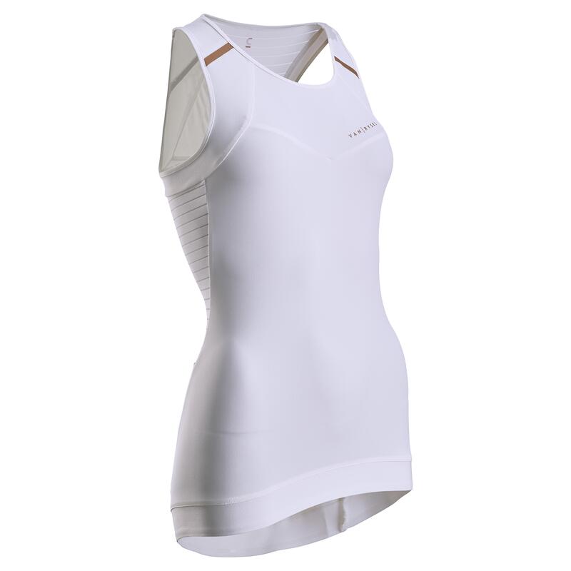 Maillot ciclismo sin mangas mujer Van Rysel RCR blanco roto