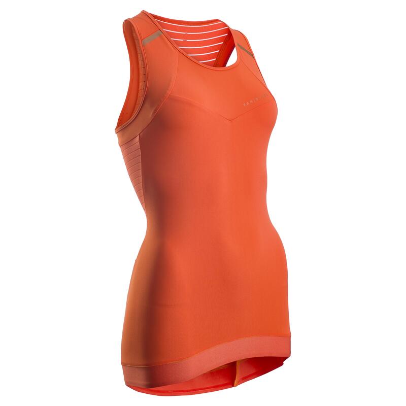 Women's Road Cycling Tank Top RCR Orange Decathlon