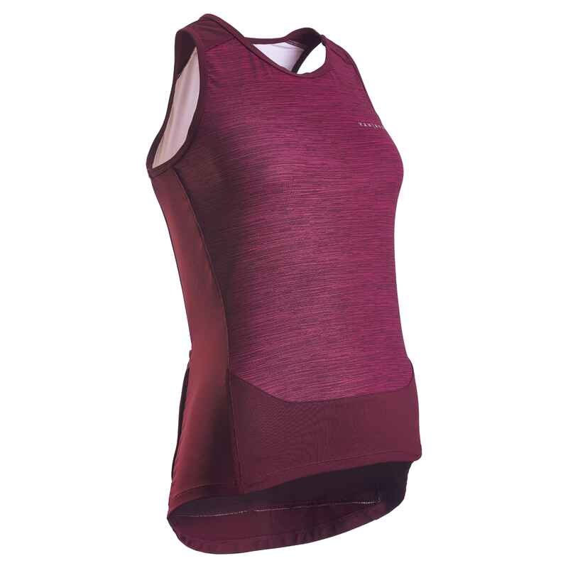 Women's Cycling Tank Top 500 Burgundy Decathlon