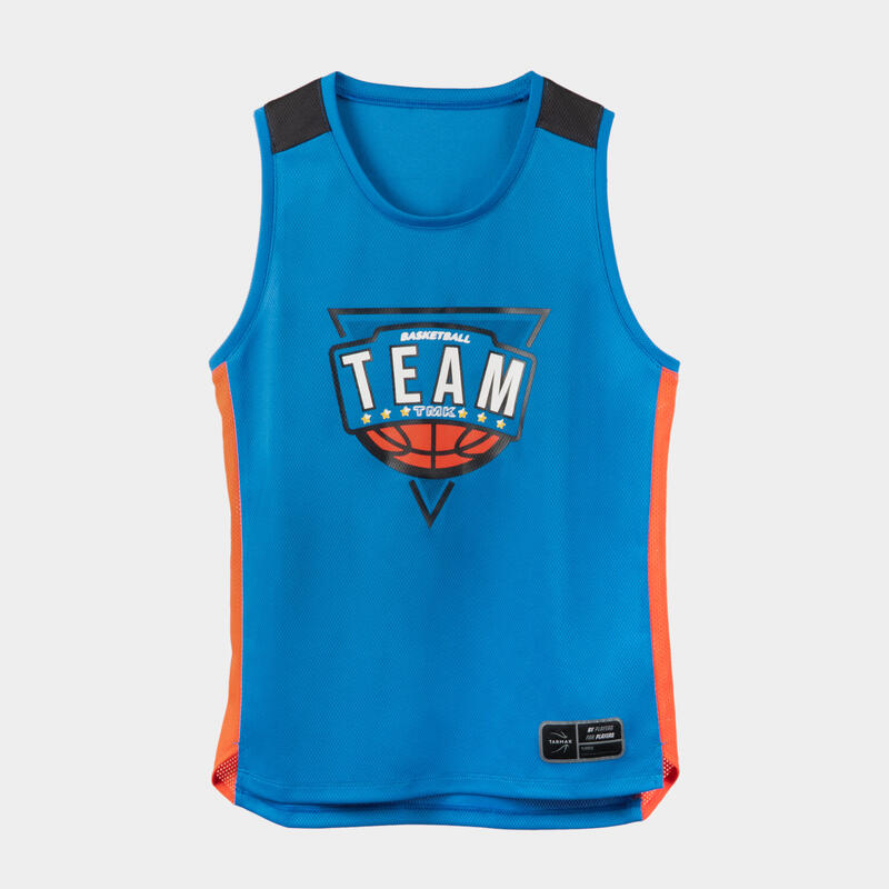 Boys'/Girls' Sleeveless Basketball T-Shirt/Jersey T500 - Blue/Red Team