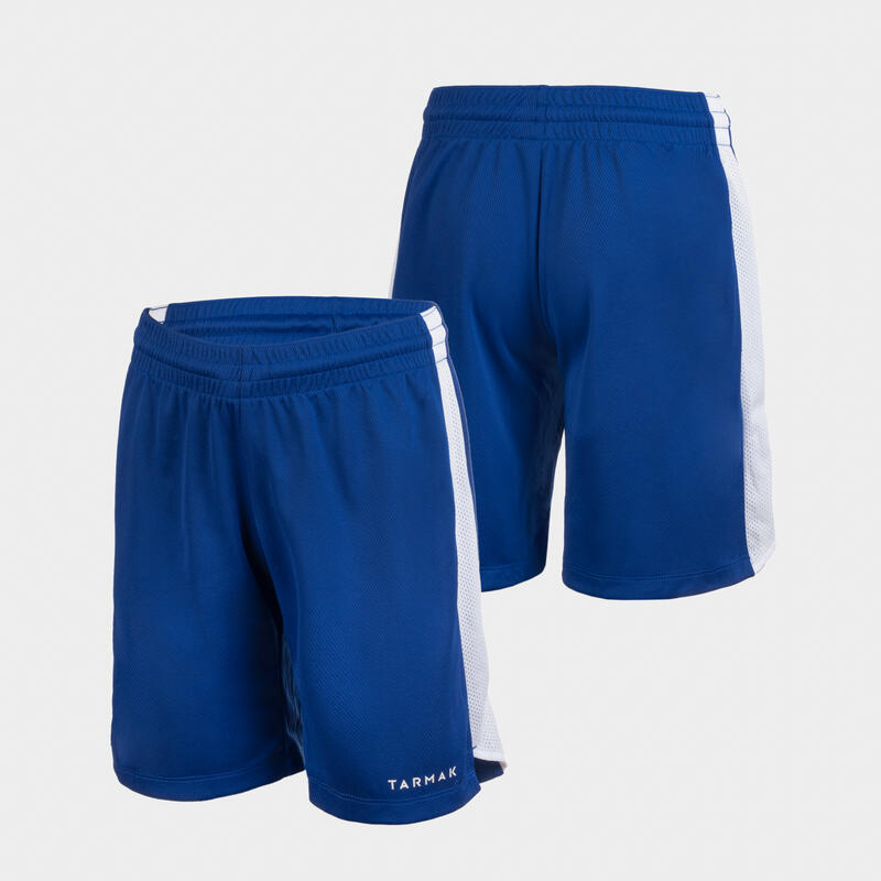 Pantaloncini basket bambino SH 500 blu-bianco