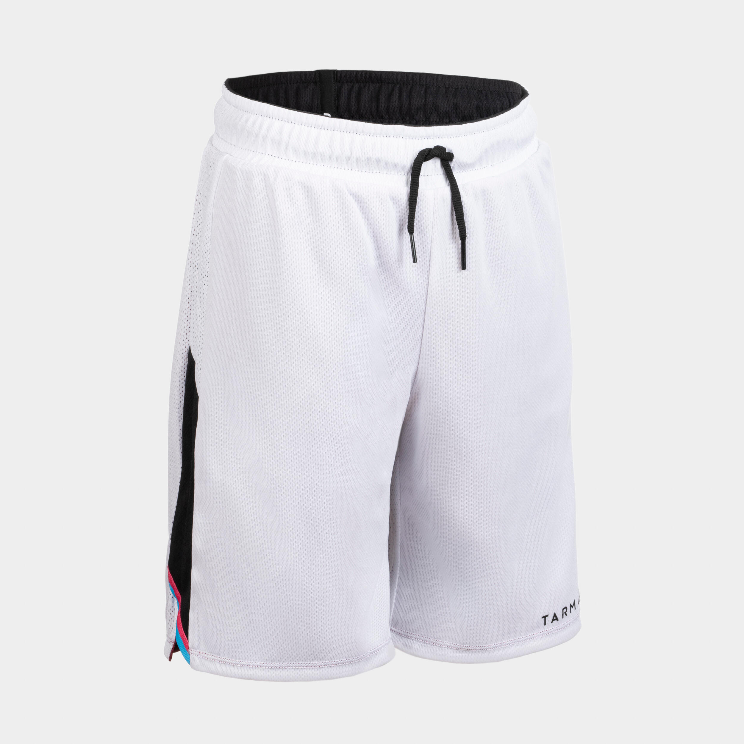 Kids' Reversible Basketball Shorts SH500R - Burgundy/White 3/5