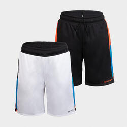 SHORT BASKETBALL REVERSIBLE HOMME/FEMME - SH500R ROUGE BEIGE