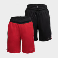 מכנסיים קצרים SH500R דו צדדיים לילדים לכדורסל – שחור/אדום