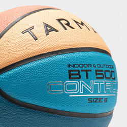 Ballon de basketball taille 6 - BT500 bleu orange