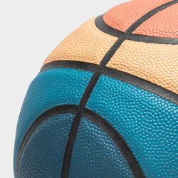 Ballon de basketball taille 6 - BT500 bleu orange