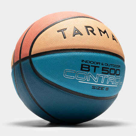 Adult Size 6 Basketball BT500 - Blue/Orange