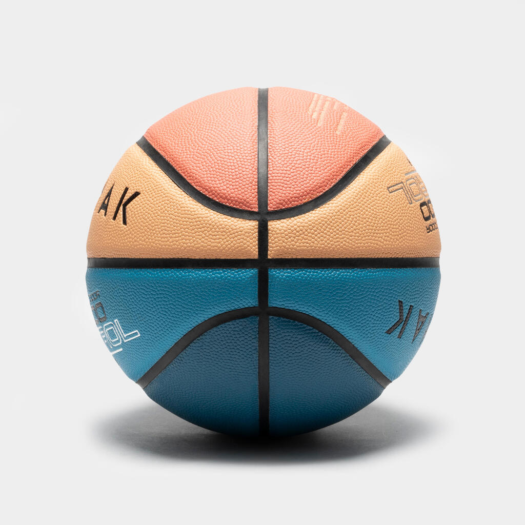 Ballon de basketball taille 6 - BT500 bleu orange