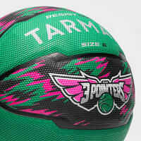 Basketball Size 6 R500 - Green/Violet