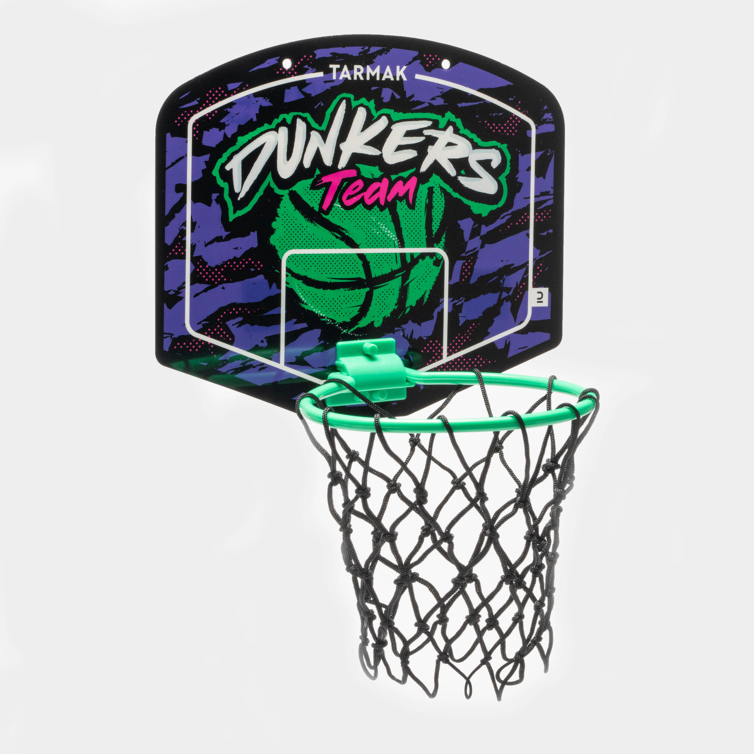 Kids' Wall-Mounted Basketball Hoop SK100 Dunkers - Turquoise/Purple -  2