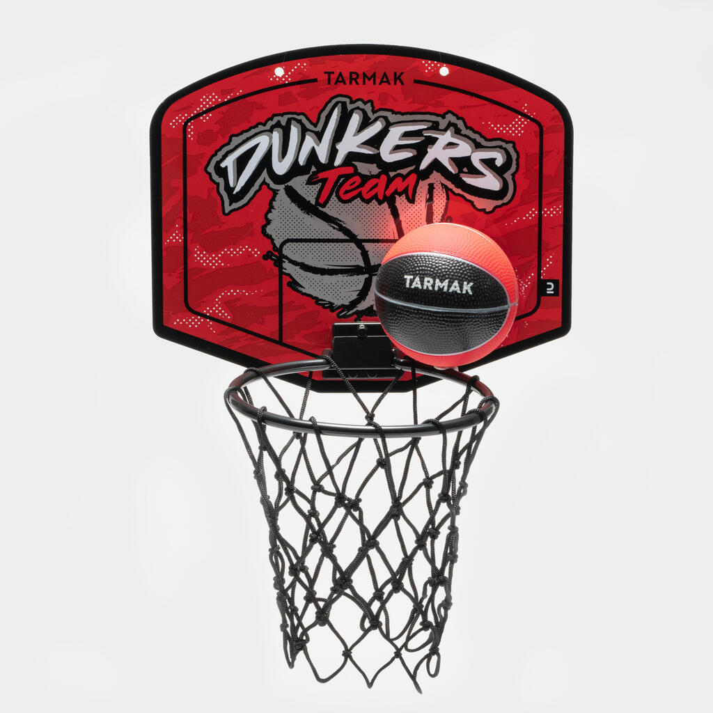 Mini στεφάνι μπασκέτας sk100 dunkers παιδιών/ενηλίκων - κόκκινο/ασημί
