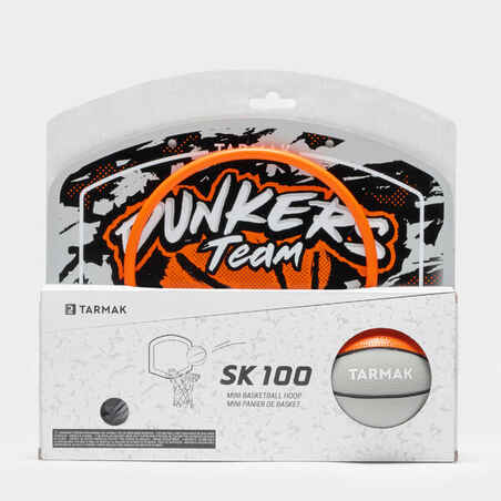 Vaikiška / suaugusiųjų krepšinio lenta „SK100 Dunkers“, su kamuoliu, oranžinė, pilka