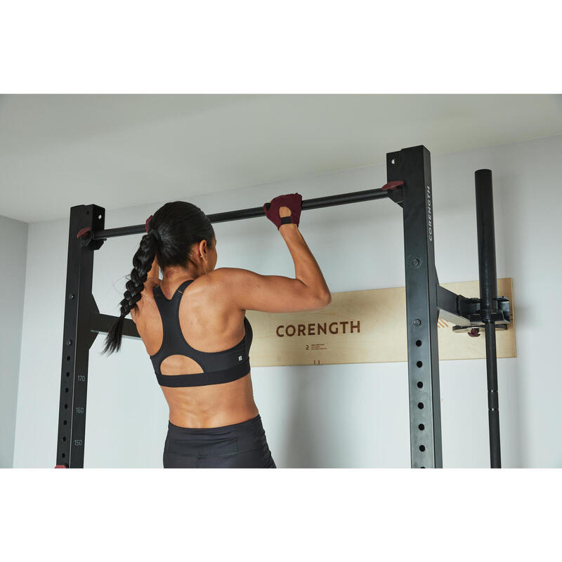 Fold-Down Weight Training Wall Rack for Squats and Pull-Ups