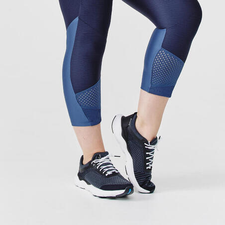 Women's short breathable running leggings Dry+ Feel - blue