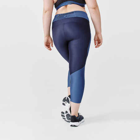 Legging court running respirant femme - Dry+ Feel bleu