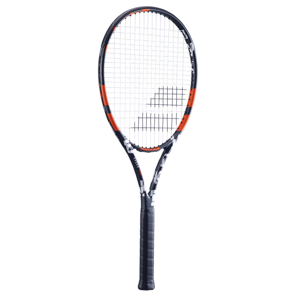 Pieaugušo tenisa rakete “Evoke 105”, melna, oranža