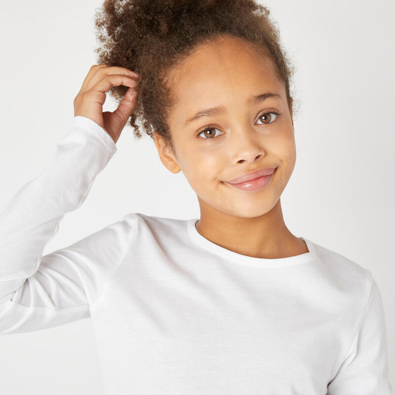 Basic wit shirt met lange mouwen voor kinderen