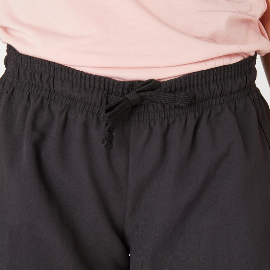 Short multisport respirant fille, rose blanc