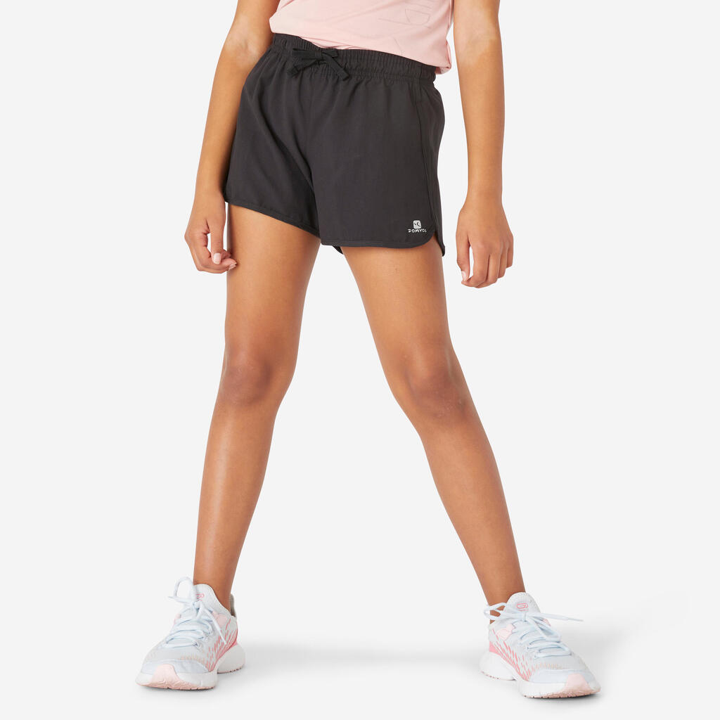Short multisport respirant fille, rose blanc
