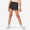 Girls Shorts Gym  Breathable W500 - Black