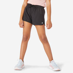 Girls' Breathable Gym Shorts W500 - Black