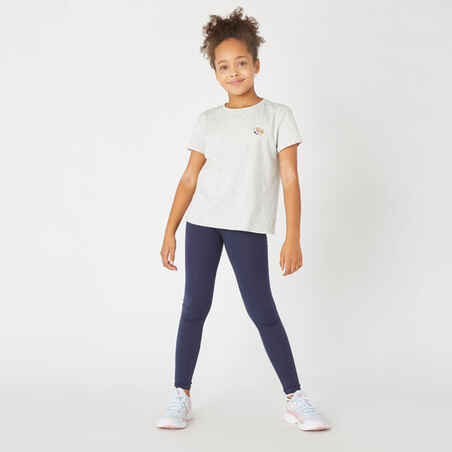 Girls' Basic Cotton Leggings - Navy