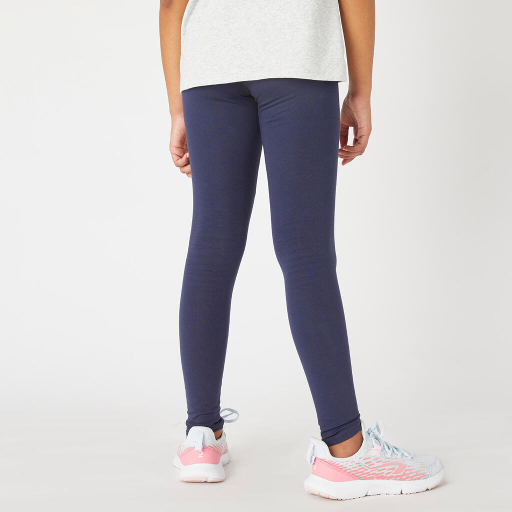 Girls' Basic Cotton Leggings - Navy