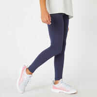 Girls' Basic Cotton Leggings - Navy