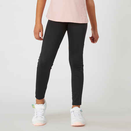 Leggings sintéticos transpirables S500 niña GIMNASIA INFANTIL negro liso -  Decathlon