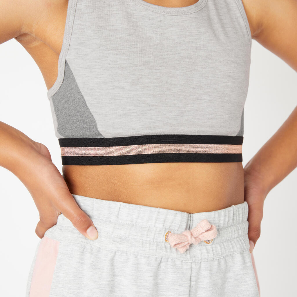 Girls' Cotton Crop Top - Pink