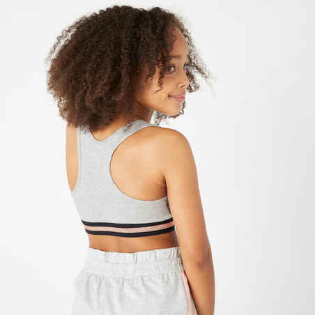 Girls' Cotton Crop Top - Grey