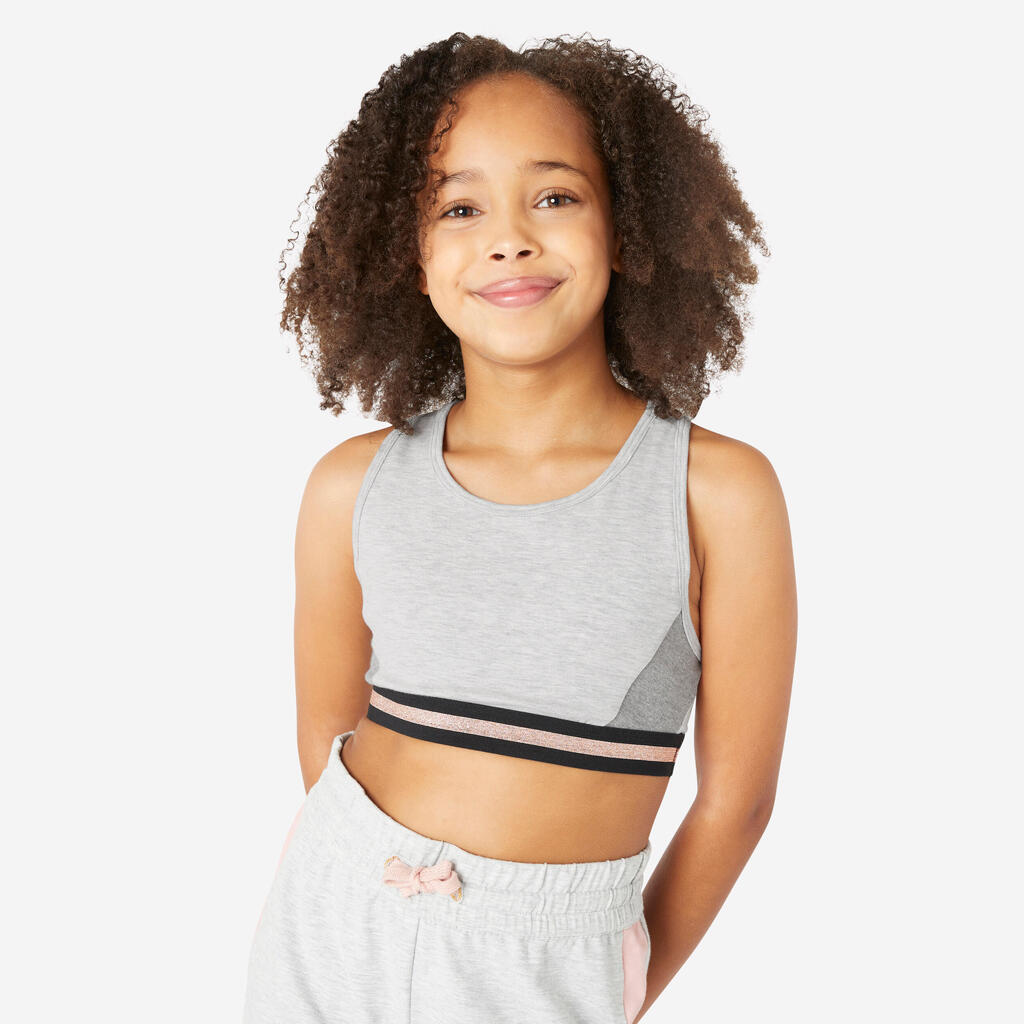 Girls' Cotton Crop Top - Pink