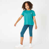 Girls' Cotton T-Shirt 500 - Green