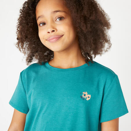 T-shirt coton fille  - 500 vert