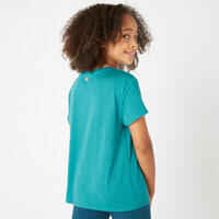 Girls' Cotton T-Shirt 500 - Green