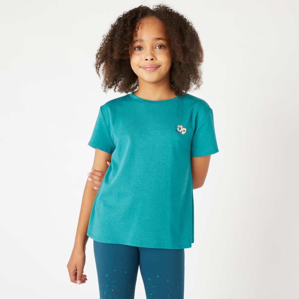 T-Shirt Kinder Mädchen Baumwolle - weiss