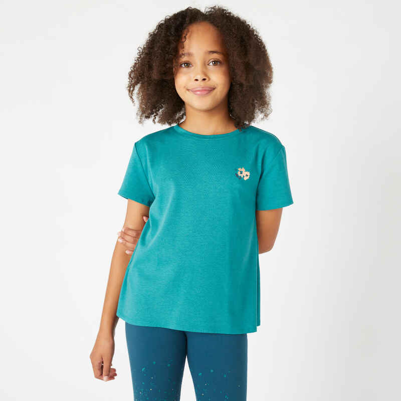 Girls' Cotton T-Shirt 500 - Green