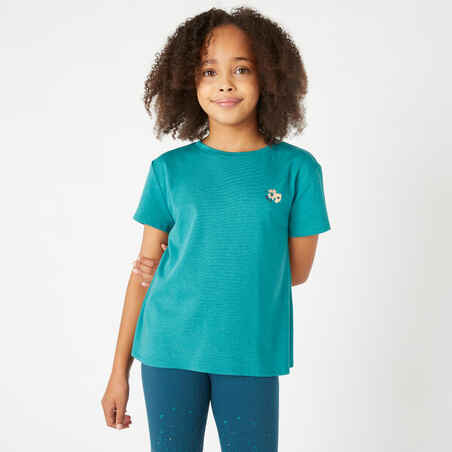 Girls' Cotton T-Shirt 500 - Green