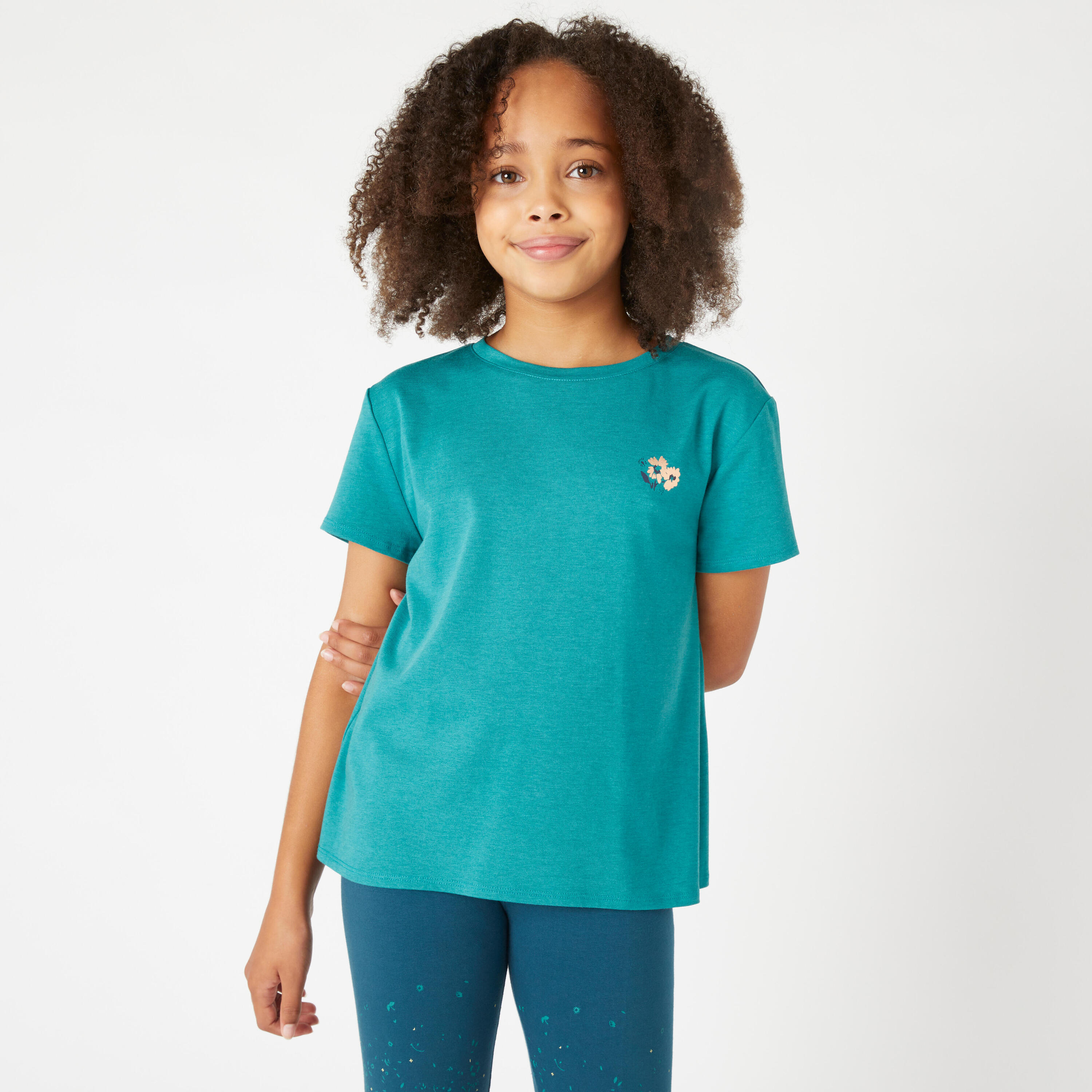 DOMYOS Girls' Cotton T-Shirt 500 - Green