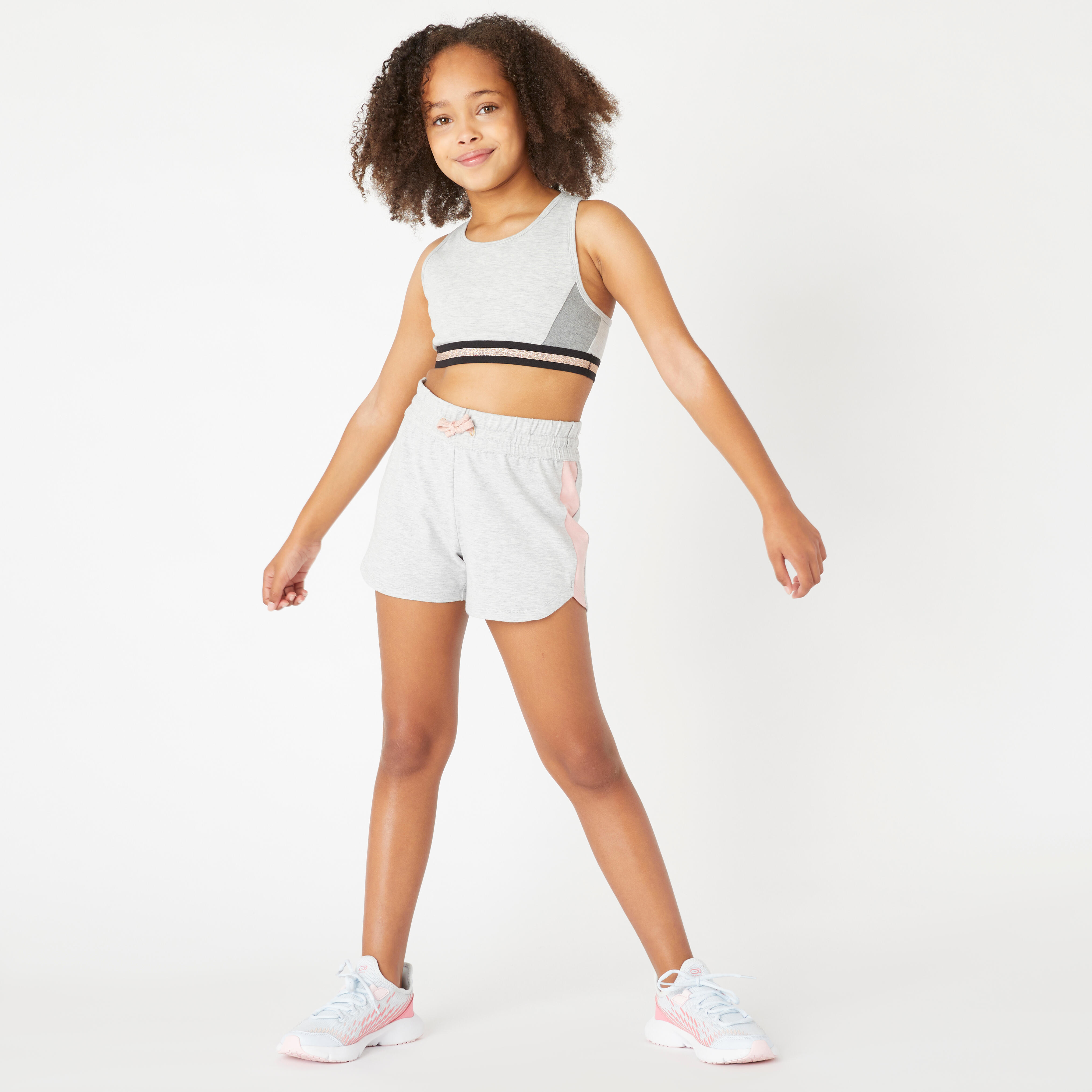 Girls' cotton shorts - grey