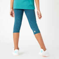 Girls' Cotton Cropped Leggings 320 - Green Print