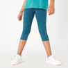 Girls' Cotton Cropped Leggings 320 - Green Print