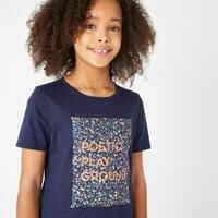 Kids' Basic Cotton T-Shirt - Navy Blue Print