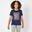 Camiseta gimnasia deportiva manga corta reciclada Niños Domyos 100 azul marino