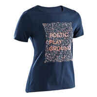 Kids' Basic Cotton T-Shirt - Navy Blue Print